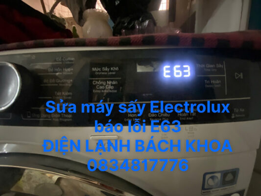 sửa máy sấy electrolux báo lỗi e63