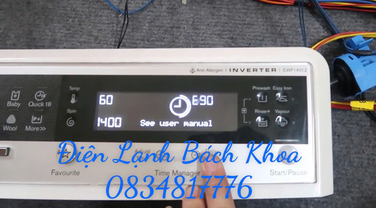 Sửa máy giặt Electrolux báo lỗi E90