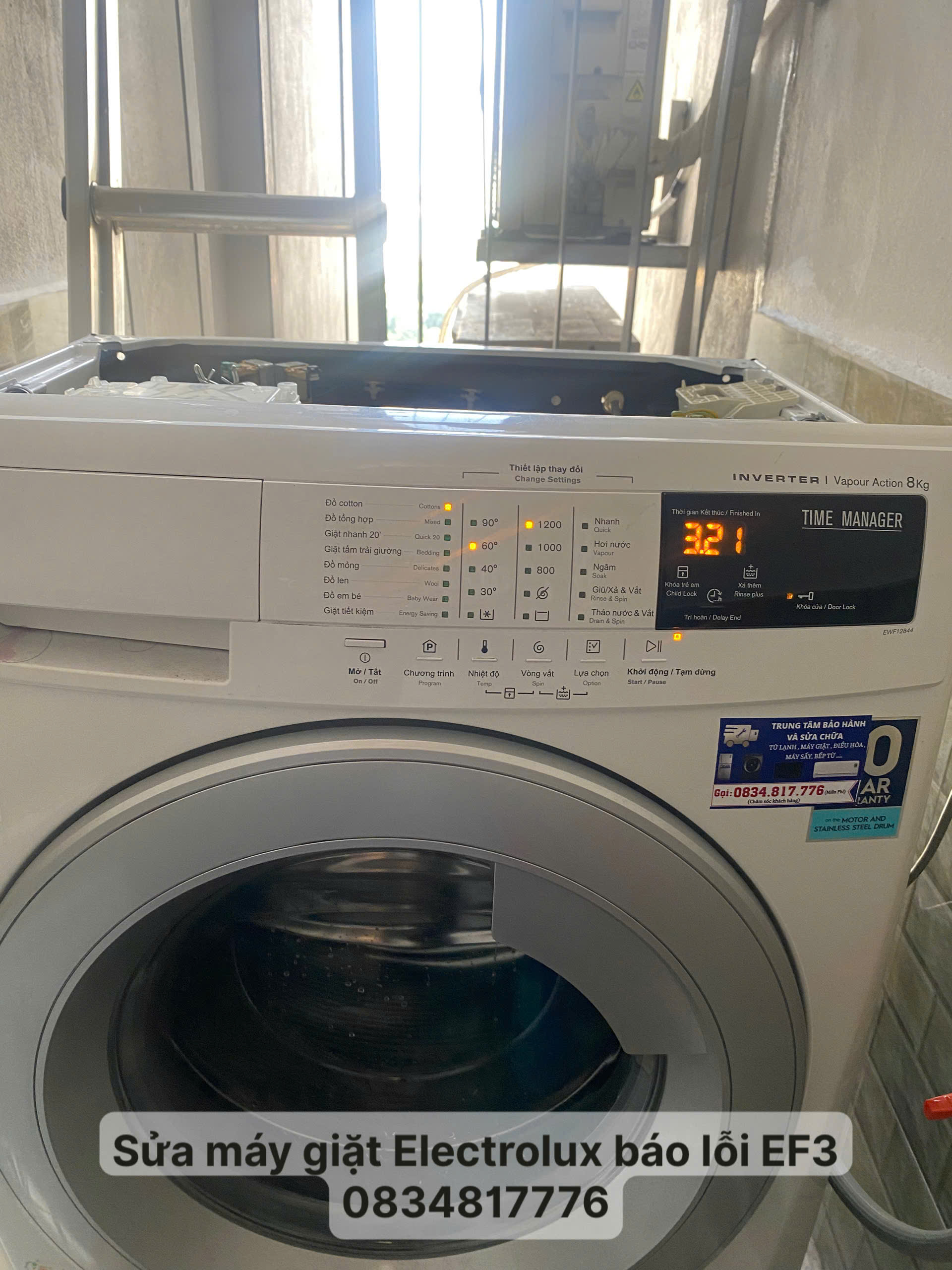 Sửa máy giặt ELectrolux báo lỗi EF3 