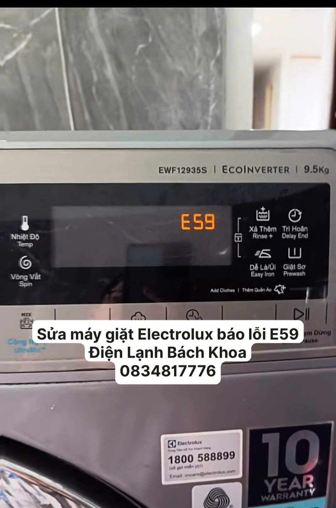 Máy giặt Electrolux báo lỗi E59