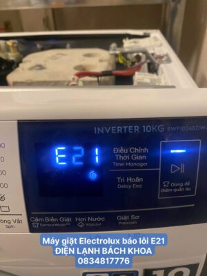 Máy giặt Electrolux báo lỗi e21 