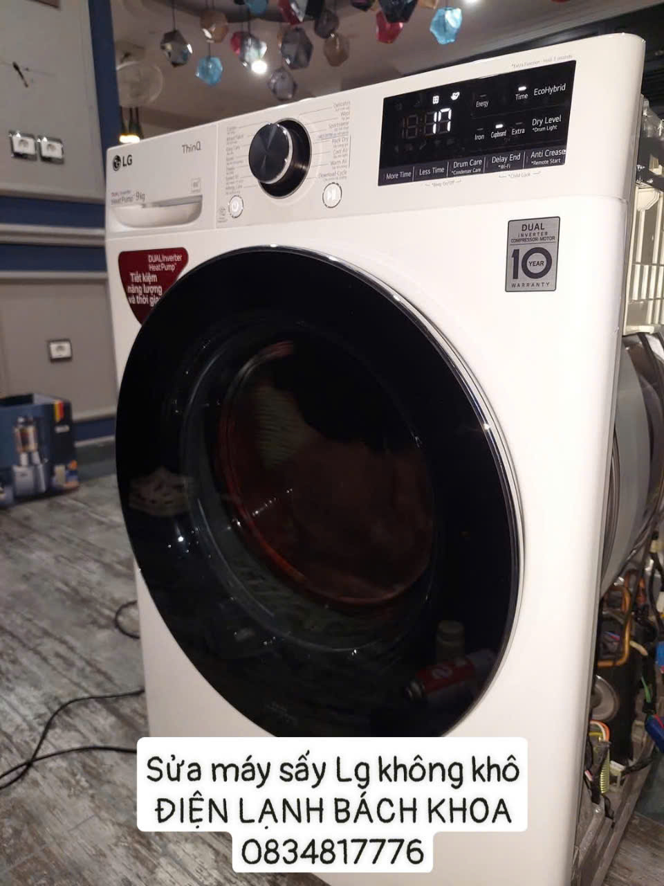 Sửa máy sấy lg không khô quần áo