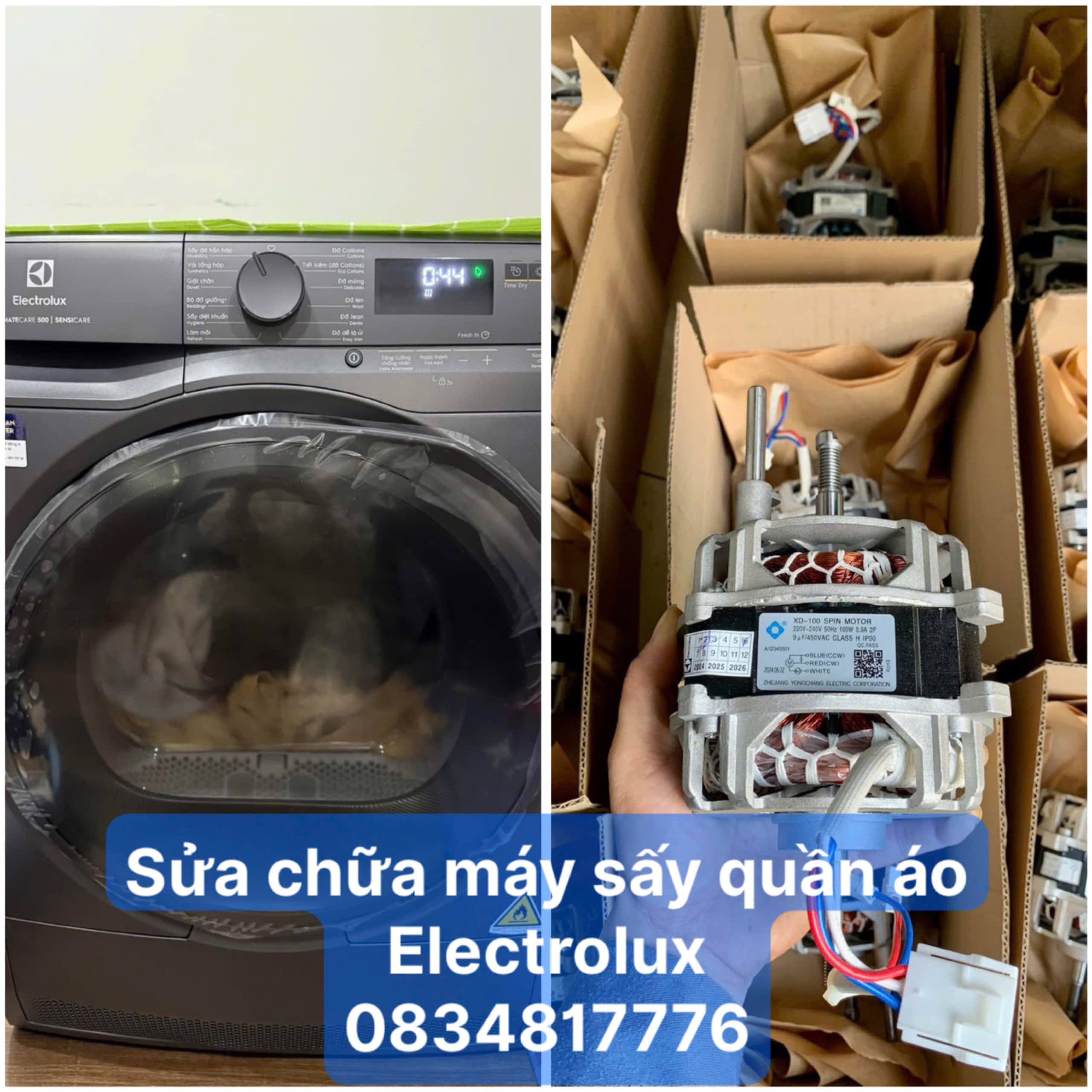 Sửa chữa máy sấy quần áo Electrolux 