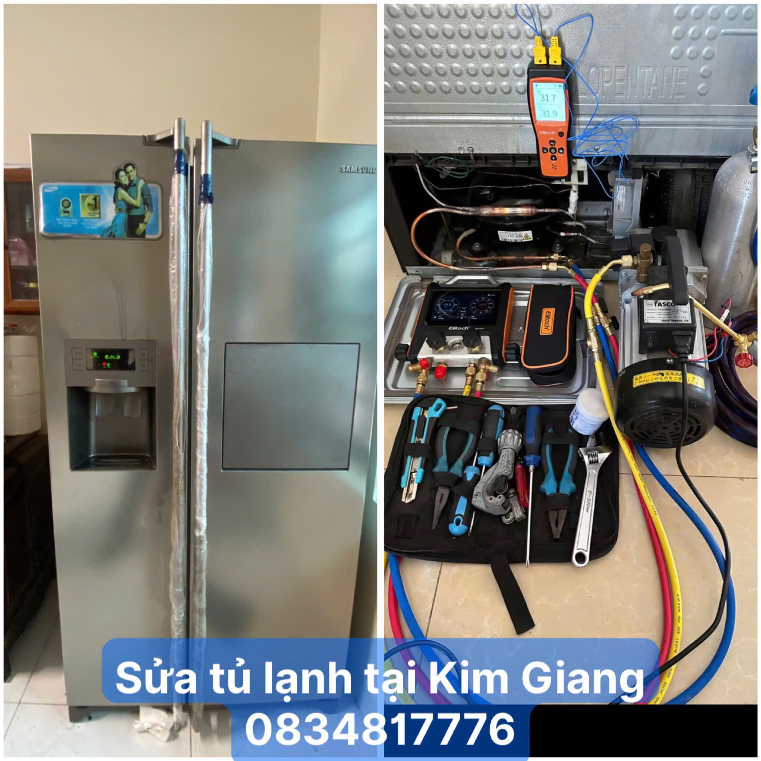 Sửa tủ lạnh tại nhà Kim Giang 