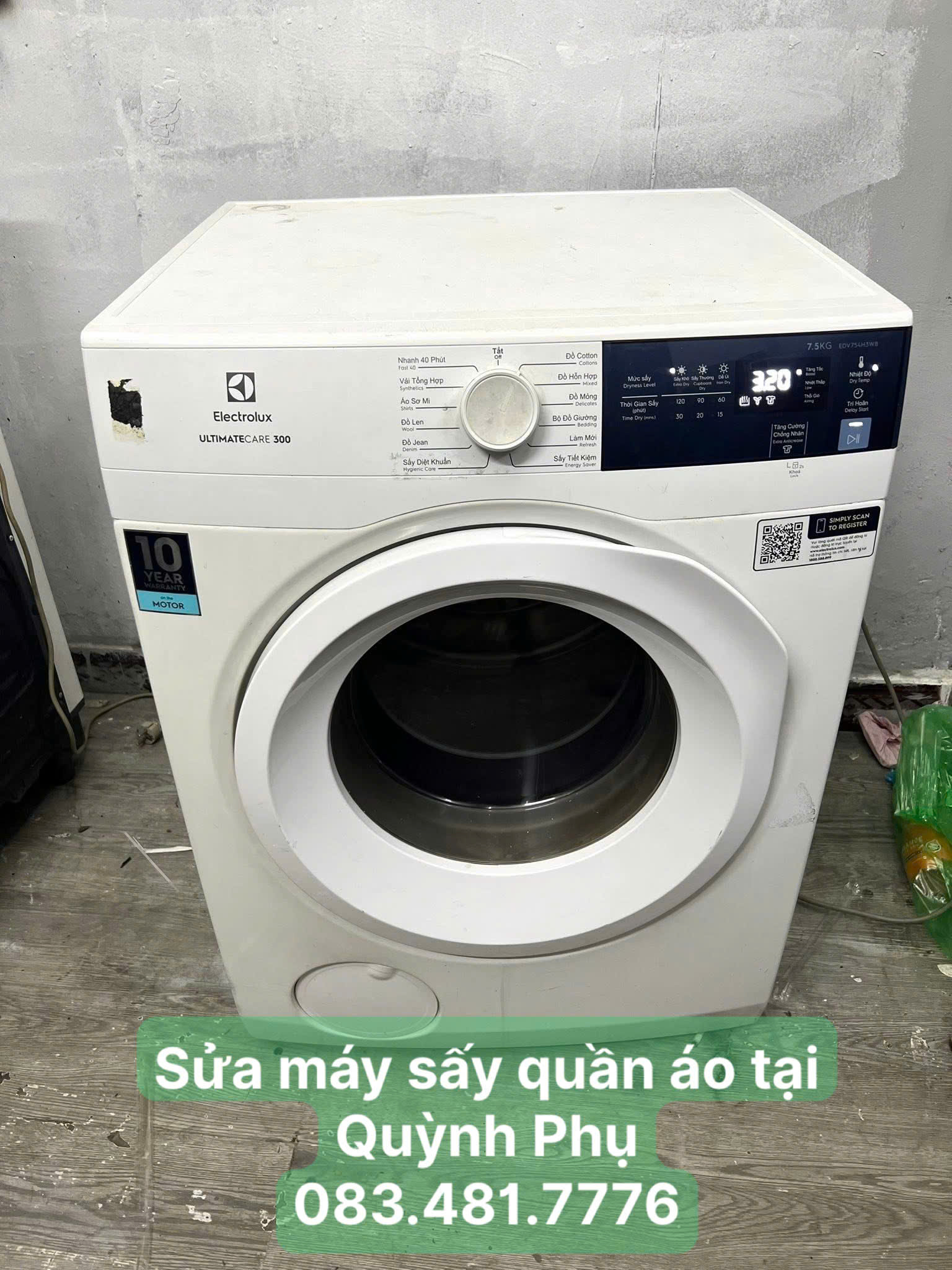 Sửa máy sấy quần áo tại nhà Quỳnh Phụ 