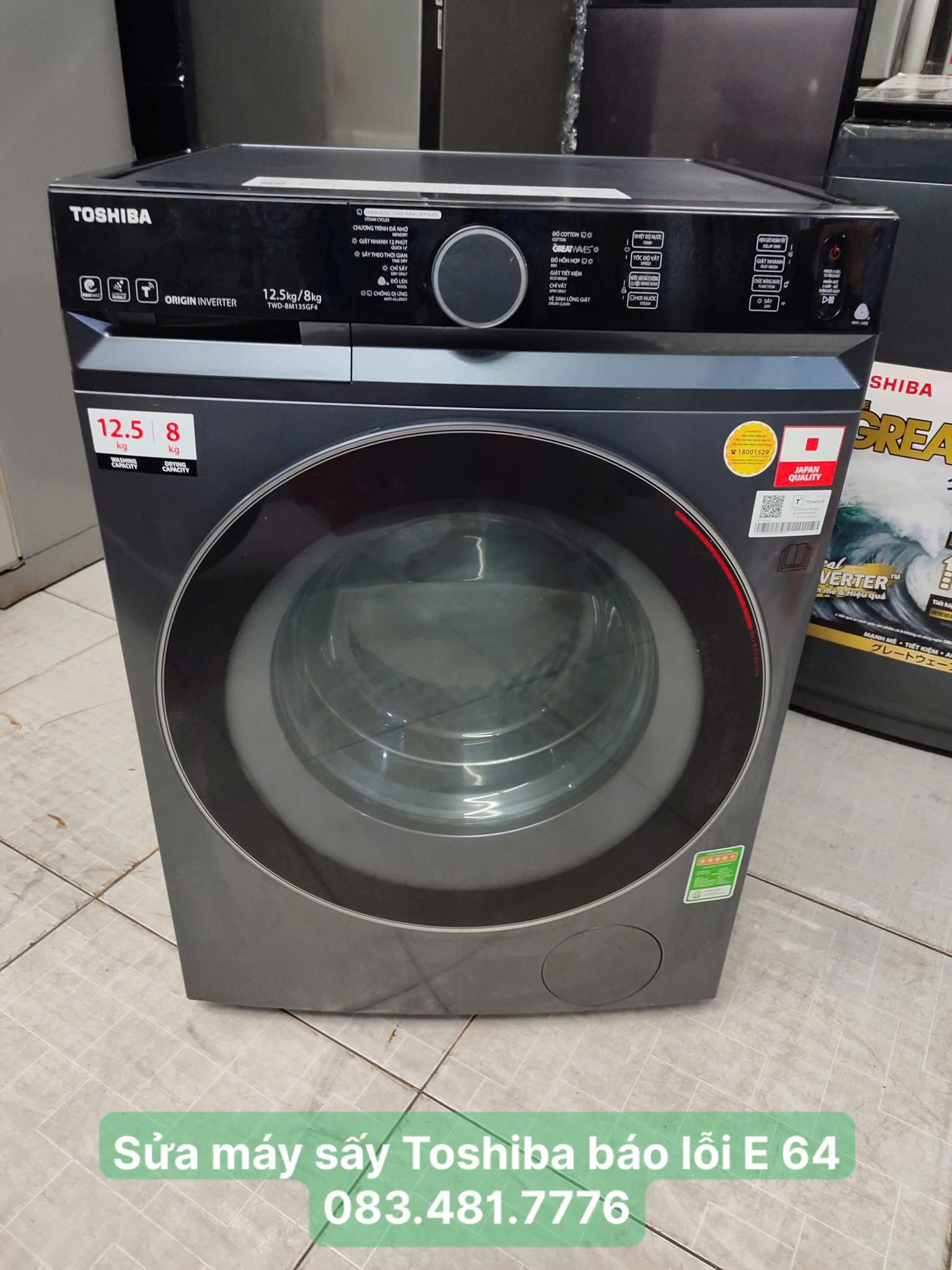 Máy sấy Toshiba báo lỗi E64