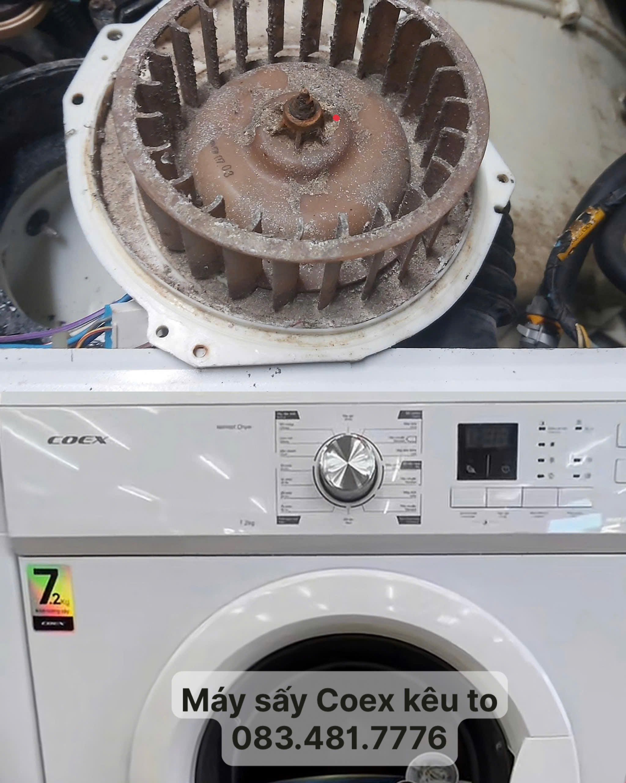 Máy sấy Coex kêu to – Nguyên nhân & Cách khắc phục triệt để