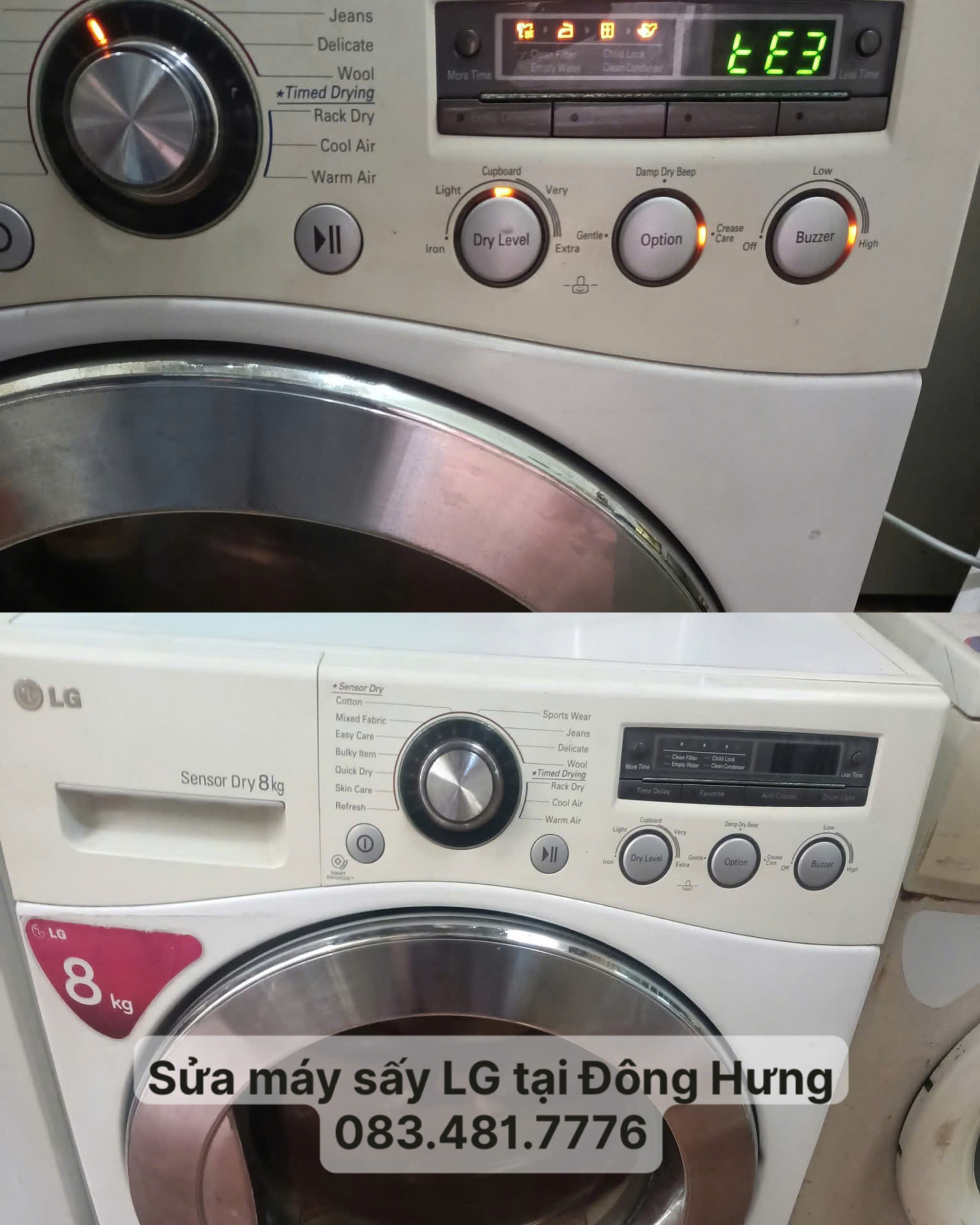 Sửa máy sấy LG tại Đông Hưng - 083.481.7776
