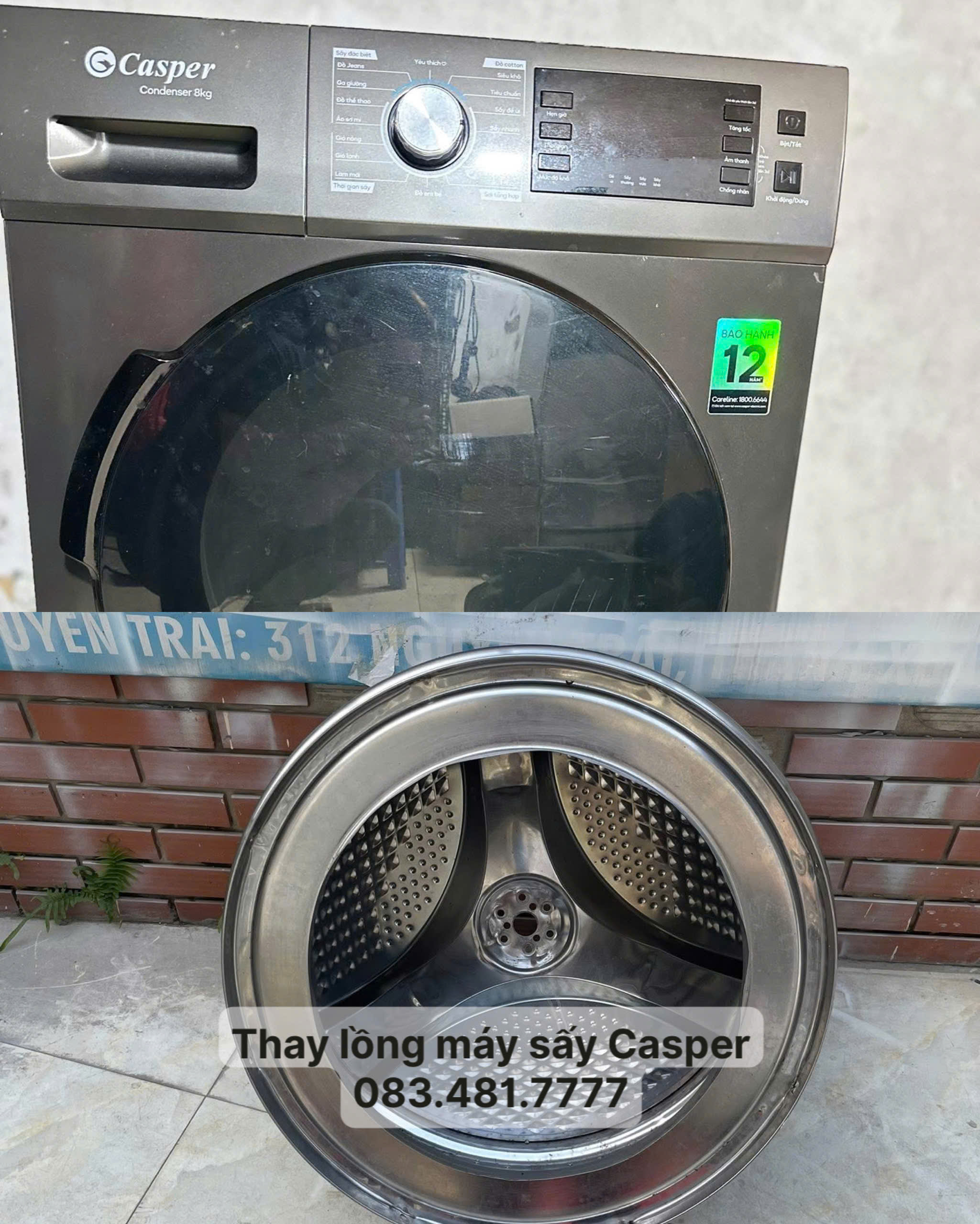 Thay Lồng Máy Sấy Casper Nhanh – Chính Hãng | Gọi 0834817776